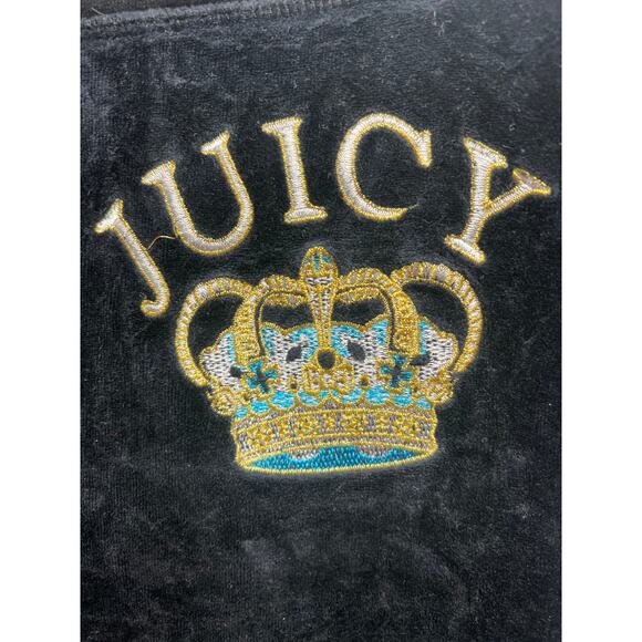 Vintage Juicy Couture Velour Joggers Black Womens Size XL Fits Smaller - Picture 3 of 8